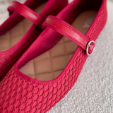Red Knit Flats