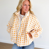 Cream/Yellow Fuzzy Sherpa Jacket