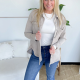 Oversized Soft Denim Button Up Jacket (2 Colors)