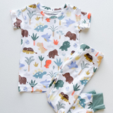 Dinosaur White Two Piece PJ Set