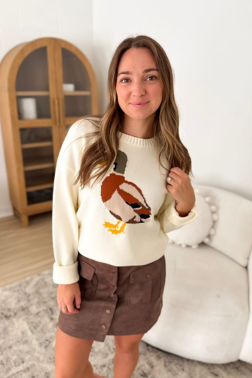 Mallard Cream Duck Sweater