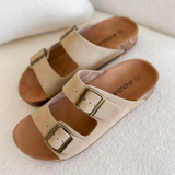 Light Buckle Strap Suede Sandals