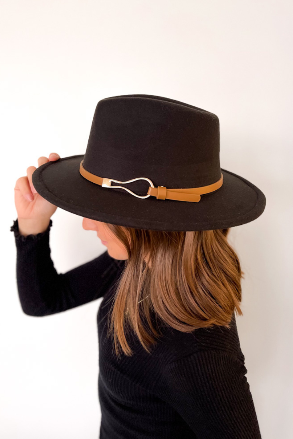 Leanna Fedora w/ Metal Buckle Band