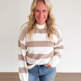Taupe & Ivory Knit Lounge Top