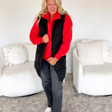Black Long Puffer Vest