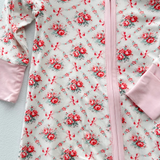 Rose Bow Pink Romper