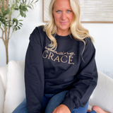 Amazing Grace Black Crewneck Graphic Sweatshirt