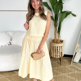 Yellow/Ivory Striped Sleeveless Top