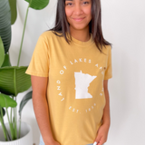 Land of Lakes and Pines Mustard Tee