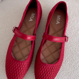 Red Knit Flats