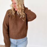 Mocha Speckled Knit Sweater