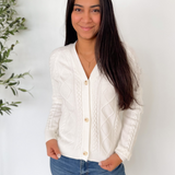 Shaelyn Cable Knit Button Cardigan