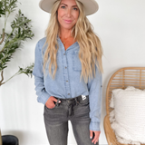 Light Denim Chambray Button Down Shirt