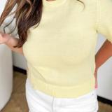 Light Lemon Knit Boxy Sweater
