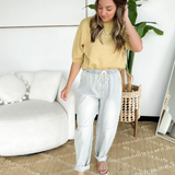 Madison Elastic Waistband Barrel Leg Jeans