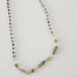 Grey Beaded Stone Necklace