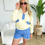 Blue/Lemon Athletic Shorts