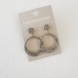 Pave Circle Dangle Earrings