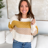 Jade Taupe/Mustard Knit Sweater