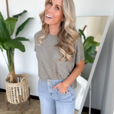 Pale Olive Boxy Knit Tee