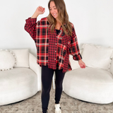 Red & Black Plaid Flannel Top