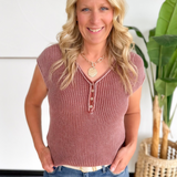 Terracotta Knit Sleeveless Top