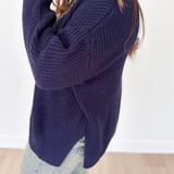 Soft Knit Navy Relaxed Sweater