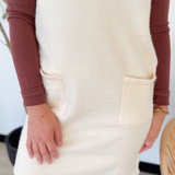 Deep V-Neck Sleeveless Knit Mini Dress