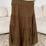 Olive Tiered Maxi Skirt