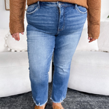 Makayla Mid Rise Crop Bootcut Vervet Jeans-Curvy