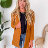 Bridget Camel Open Front Blazer