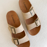 Light Buckle Strap Suede Sandals