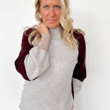 Mock Neck Color Block Sweater (2 Colors)