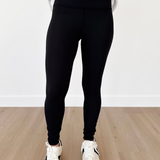 Ribbed Black High Waistband Leggings