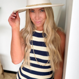 Navy & Beige Stripe Tank Dress