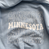 Kids Minnesota Campfire Blue Hoodie