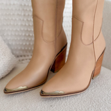 Metallic Tip Toe Western Boots