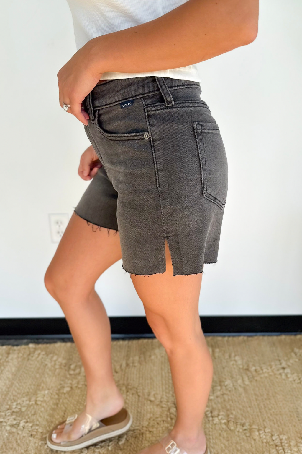 Sadie Black Denim Shorts