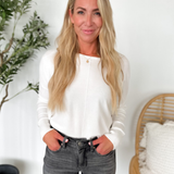 Ivory Drop Shoulder Knit Top