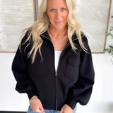 Front Zip Sweater Bomber Jacket (2 colors)