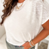 Boxy White Lightweight Knit Tee