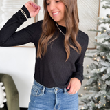 Crinkled Long Sleeve Top (3 Colors)
