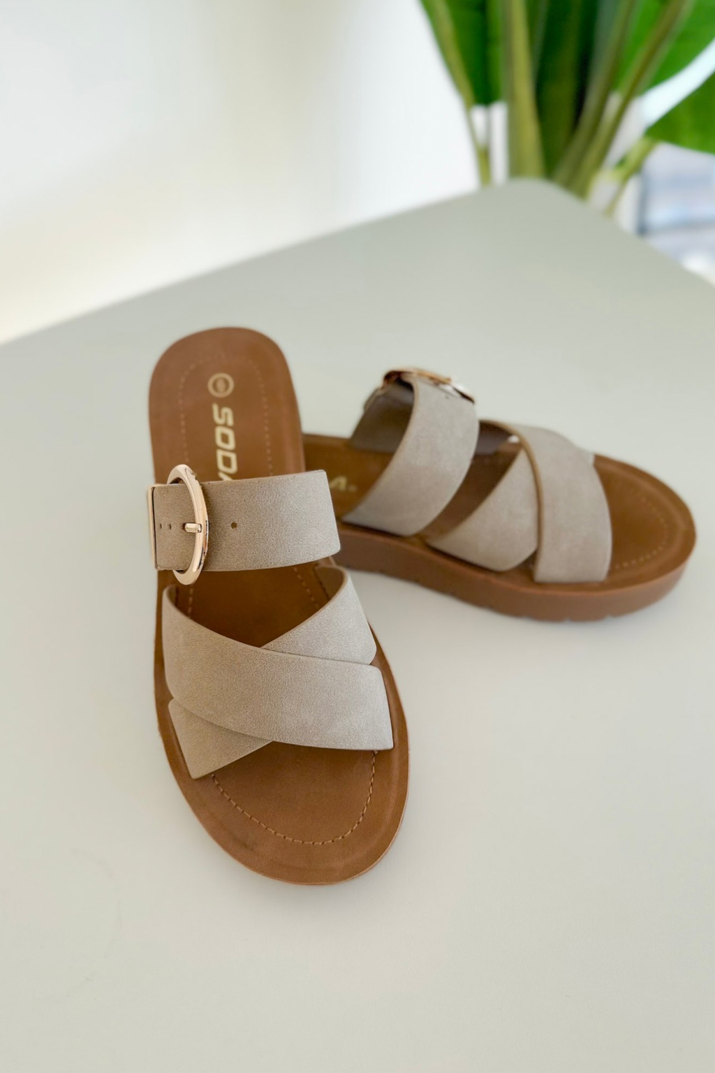 Clay Crisscross Strap Sandal