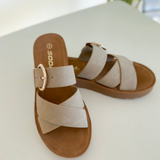 Clay Crisscross Strap Sandal