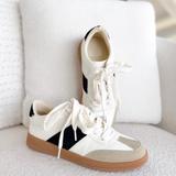 Parker Lace Up Sneakers-Off White & Black