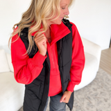 Black Long Puffer Vest