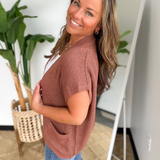 Lightweight Knit Brown Sleeveless Cardigan