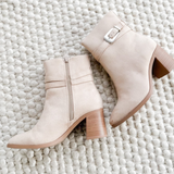 Suede Taupe Heeled Boots