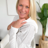 Heather Grey/White Button Hooded Shacket