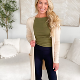 Marley Ribbed Open Front Long Cardigan